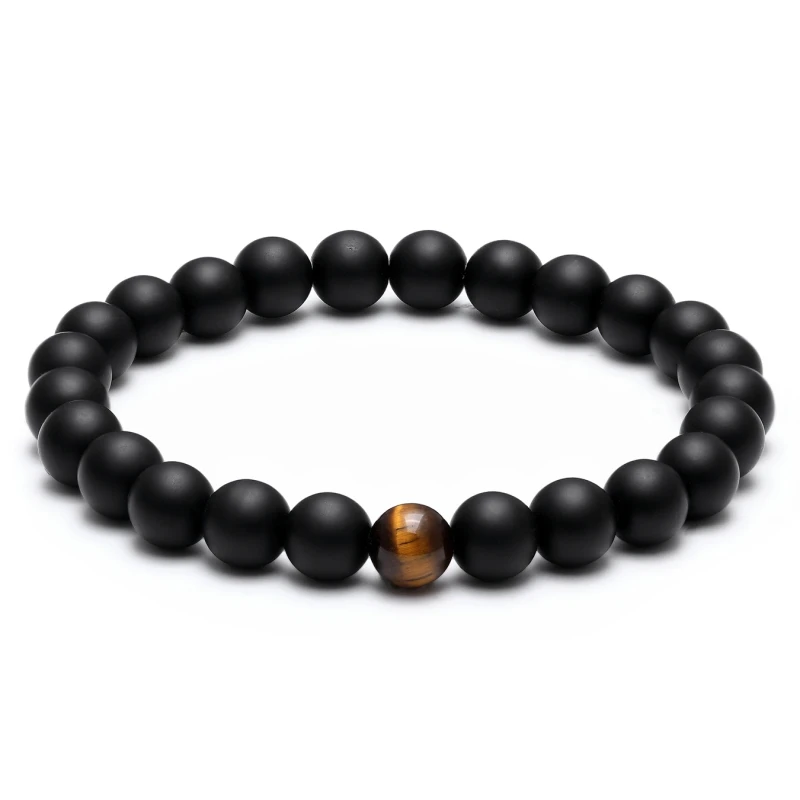 TANGYIN Charm Couple Bracelet 8mm Black White Natural Lava Stones Beads Beaded Bracelets Bangles For Men Women Jewelry Pulseras TANGYIN Charm Couple Bracelet 8mm Black White Natural Lava Stones Beads Beaded Bracelets Bangles For Men Women Jewelry Pulseras