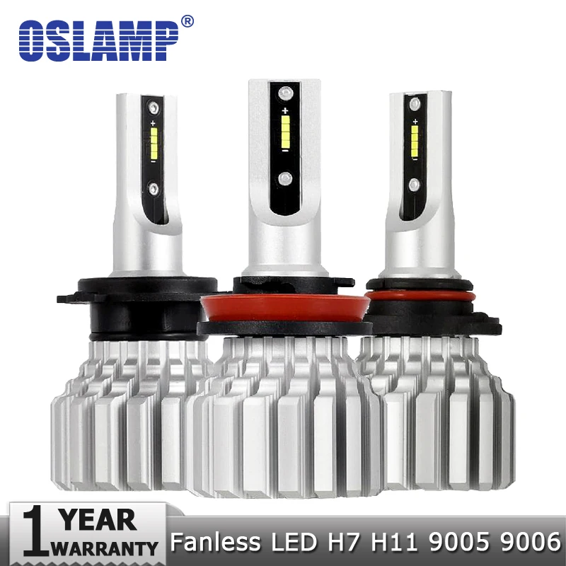 

Oslamp LED H7 H11 9005 9006 CSP Chips Fan-less Car H4 LED Headlight 60W 7000LM 6500K Auto HB3 HB4 Led Car Lamps 12V High Quality