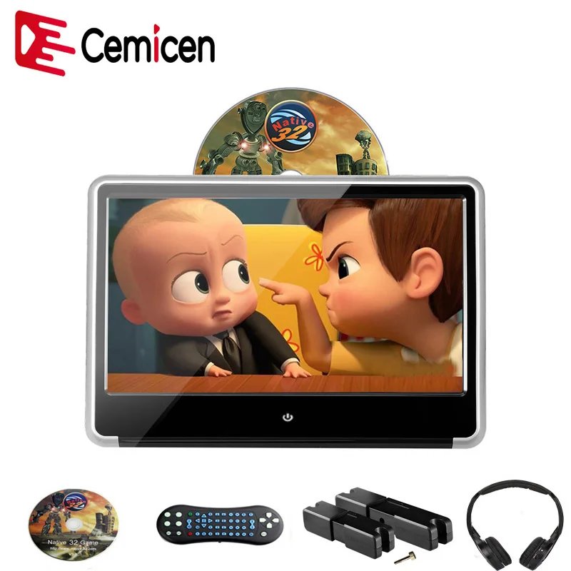 

Cemicen 11.6 Inch Car Headrest IPS Screen Monitor HD 1080P Video DVD Player Touch Screen Support HDMI/USB/SD/Game/IR/FM/Speaker