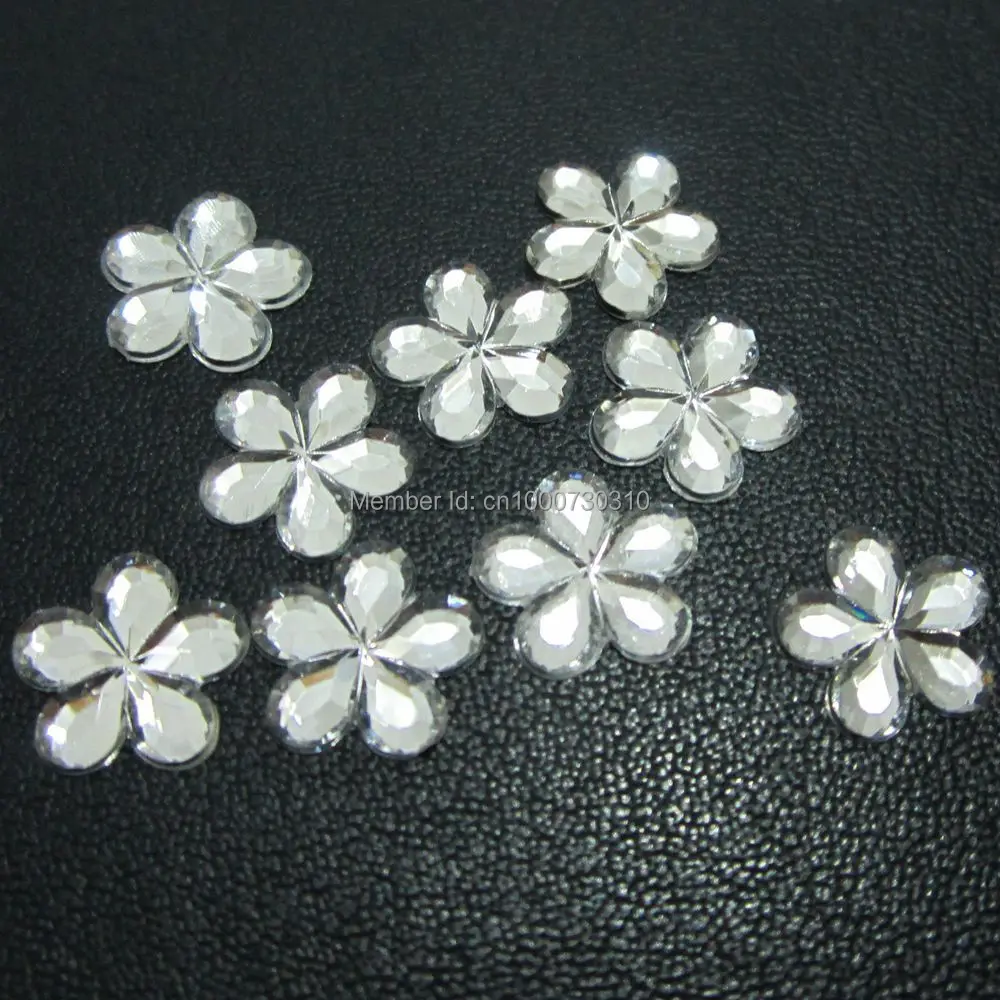 

DIY 200 pieces/lot 10mm Acrylic plum blossom Flat Back Scrapbook Craft/Wedding decoration B018