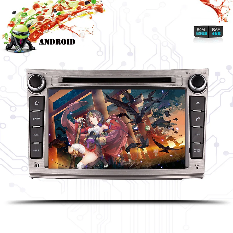 Автомобильный DVD плеер Android 10.0RAM 4 Гб ROM 64 ГБ 8 ядер GPS Авторадио экран для Subaru Legacy