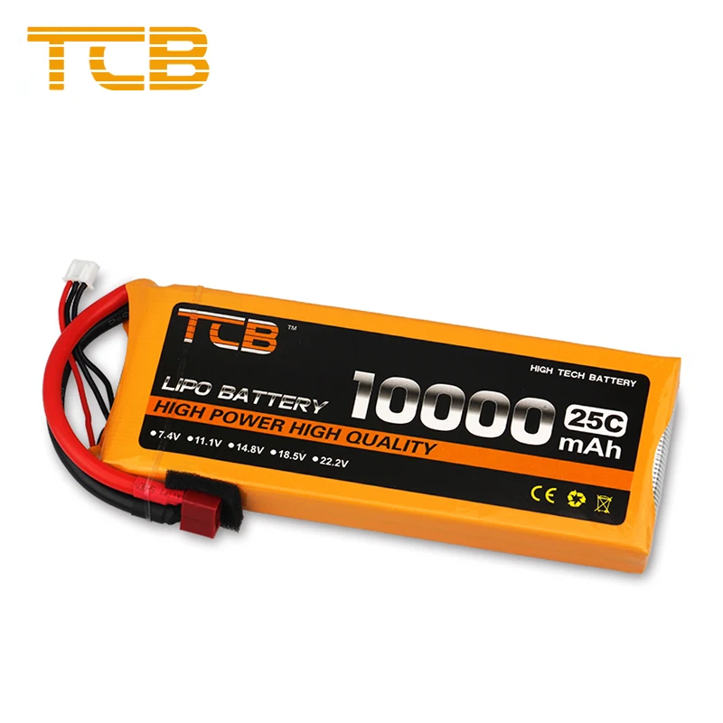 

TCB Power Lipo 2S 10000mah 25C Li-polymer Battery 7.4V Max 50C XT60 T For DIY FPV Toys Hobbies Helicopters RC Models Car Battery