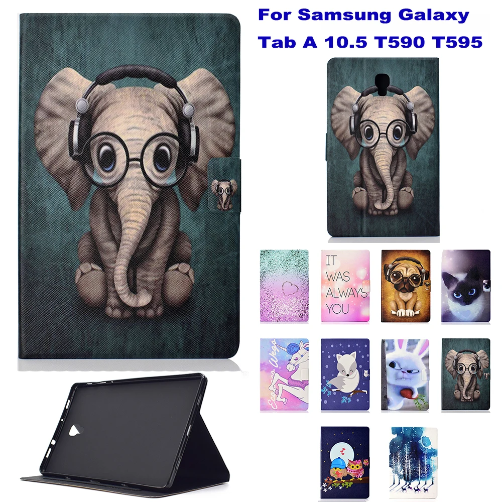 Модный окрашенный чехол для Samsung Galaxy Tab A 10 5 2018 SM T590 T595 с функцией автоматического