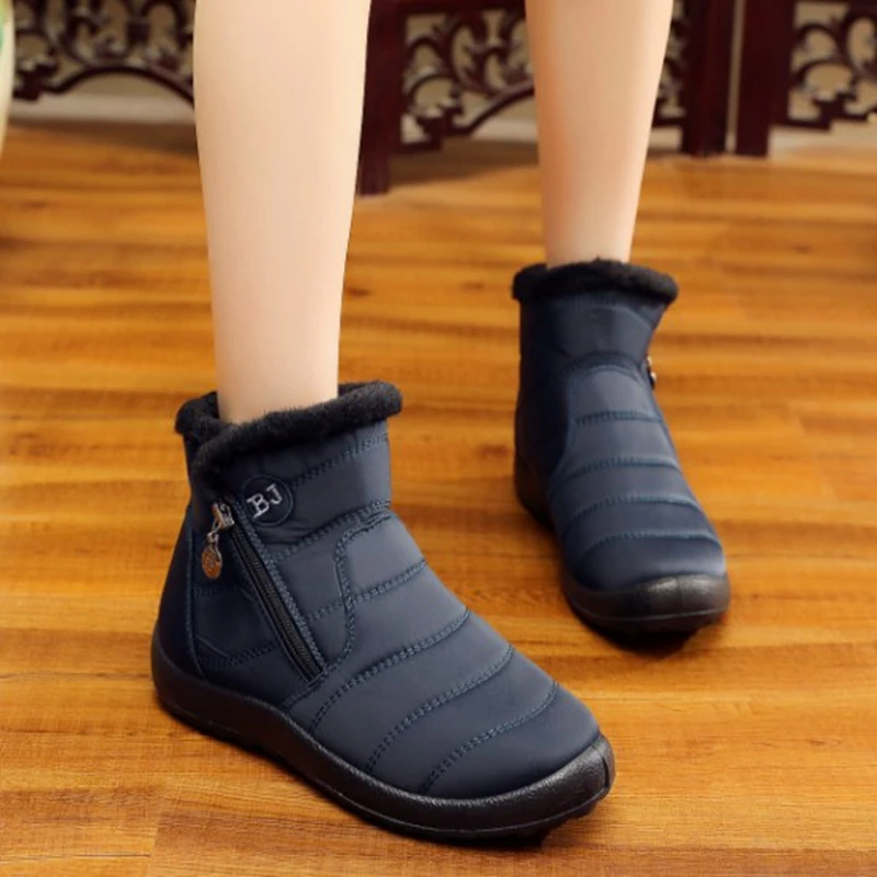 Women Boots Fashion Women Winter Shoes Warm Shoes Woman Side zipper Ladies Snow Boots Winter Boots Ankle Botas Mujer