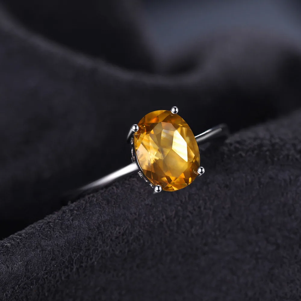 Jewelrypalace Овальный 1.1ct натуральный цитрин камень пасьянс кольцо стерлингового
