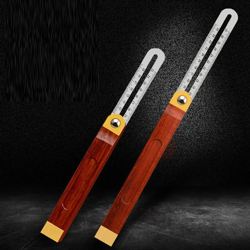 

1PC Woodworkers Rulers Sliding T Shape Drawing Bevel Steel Blade Planning Home DIY with Wooden Handle Hand Tools