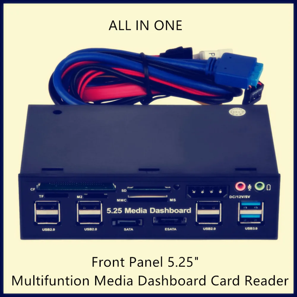 High Speed USB Front Panel 5 25 Multifuntion Media Dashboard Card Reader USB 2 0 USB