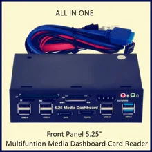 De alta Velocidad USB Del Panel Frontal 5.25 “Lector de Tarjetas USB 2.0 USB del Tablero de instrumentos del multifuntion 3.0 Floopy Bay 20 pin SATA e-sata