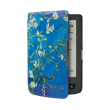 

PU leather cover case for Pocketbook 614/624/626 Printed folio ebook case for Pocketbook basic touch lux 2 autosleep cover