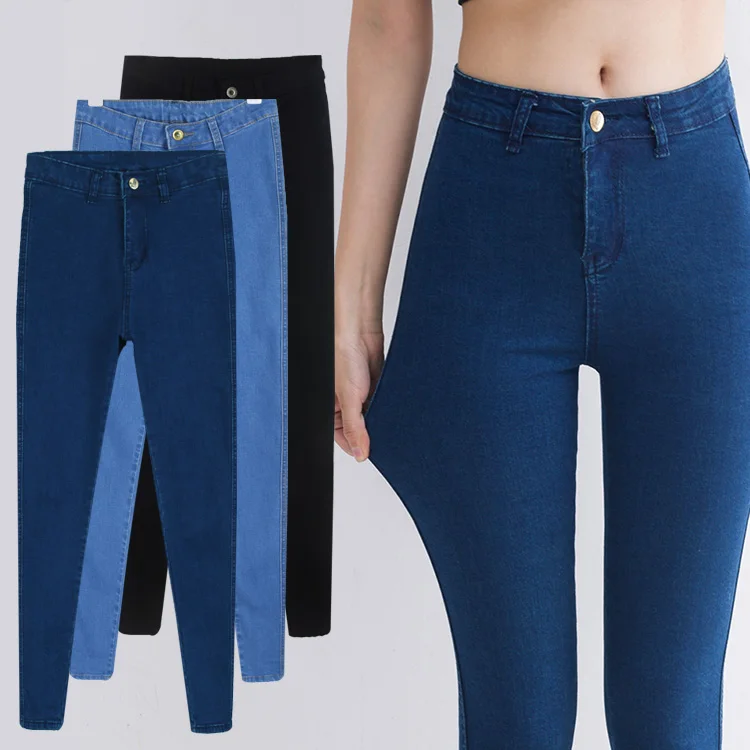 MIND FEET Women Jeans High Waist Stretch Plus Size Female
