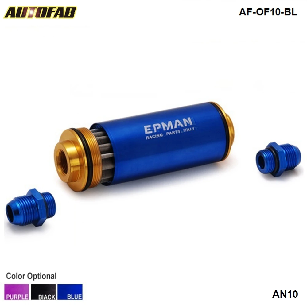 Универсальный гоночный алюминиевый синий AN10 высокого потока топливный фильтр N/A турбо супер заряд AF-OF10-BL
