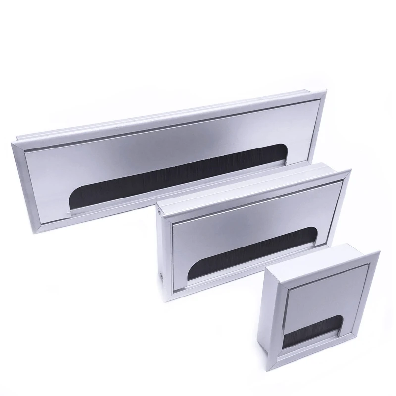 Aluminum Alloy Square Wire Hole Cover Desktop Desk Threading Box QJ888