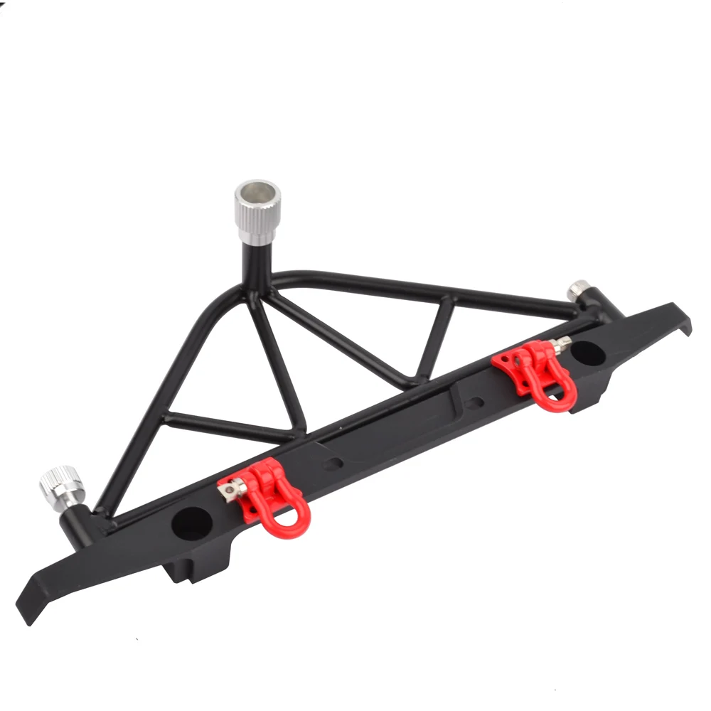 RC Metal Rear Bumper with Spare Tire Rack Carrier Taillights Upgrade Parts for 1/10 RC Crawler Car Axial SCX10 & SCX10 II 90046
