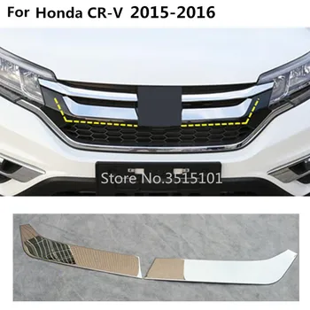 

Car Protect Detector Stainless Steel Trim Front Up Head Grid Grill Grille Panel 2pcs For Honda CRV CR-V 2015 2016
