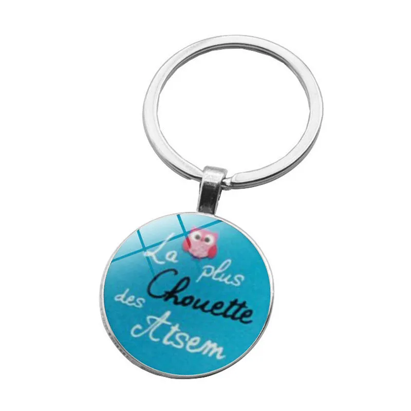 

2017 New Fashion The Most Owl Of Atsem Keyring Bohemian Special Key Chain Atsem Jewelry Glass Dome Keychain Birthday gift