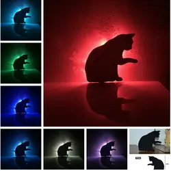 Amroe светодиодный ночник милый кот novetly настенный светильник RGB 7 цветов изменить свет малыша украшения спальни свет Путь подарок lava lampara