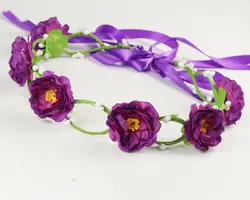 7 видов цветов расцветает цветок Плетеный плетеная Корона резинка для волос с цветами для девочек Головные уборы повязка на голову с