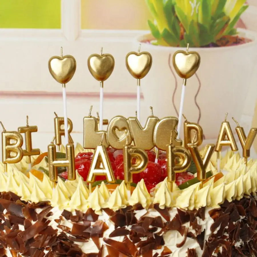 

Heart Shape, Letter, Curve Shape Candle Alphabet Birthday Numeral Candles Bougie Anniversaire Happy Birthday Letter Candle