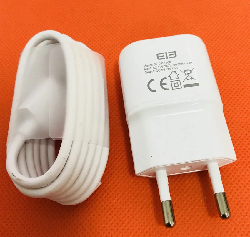 

Original Travel Charger EU Plug Adapter+ USB Cable for Elephone P8 mini MT6750T Octa Core 5.0" FHD Free shipping