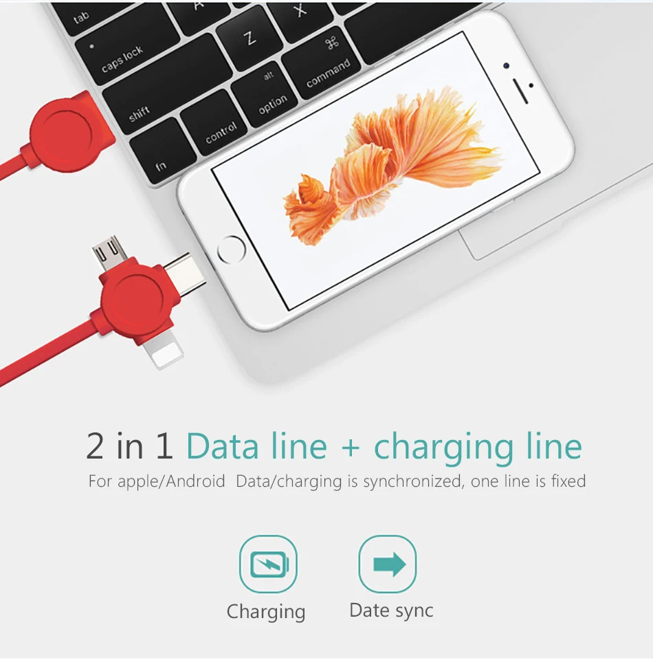 NOHON TPE usb кабель для зарядки данных 3 в 1 освещение для iPhone X XS MAX XR 8 Micro usb type-C Android телефон зарядная линия для Xiaomi