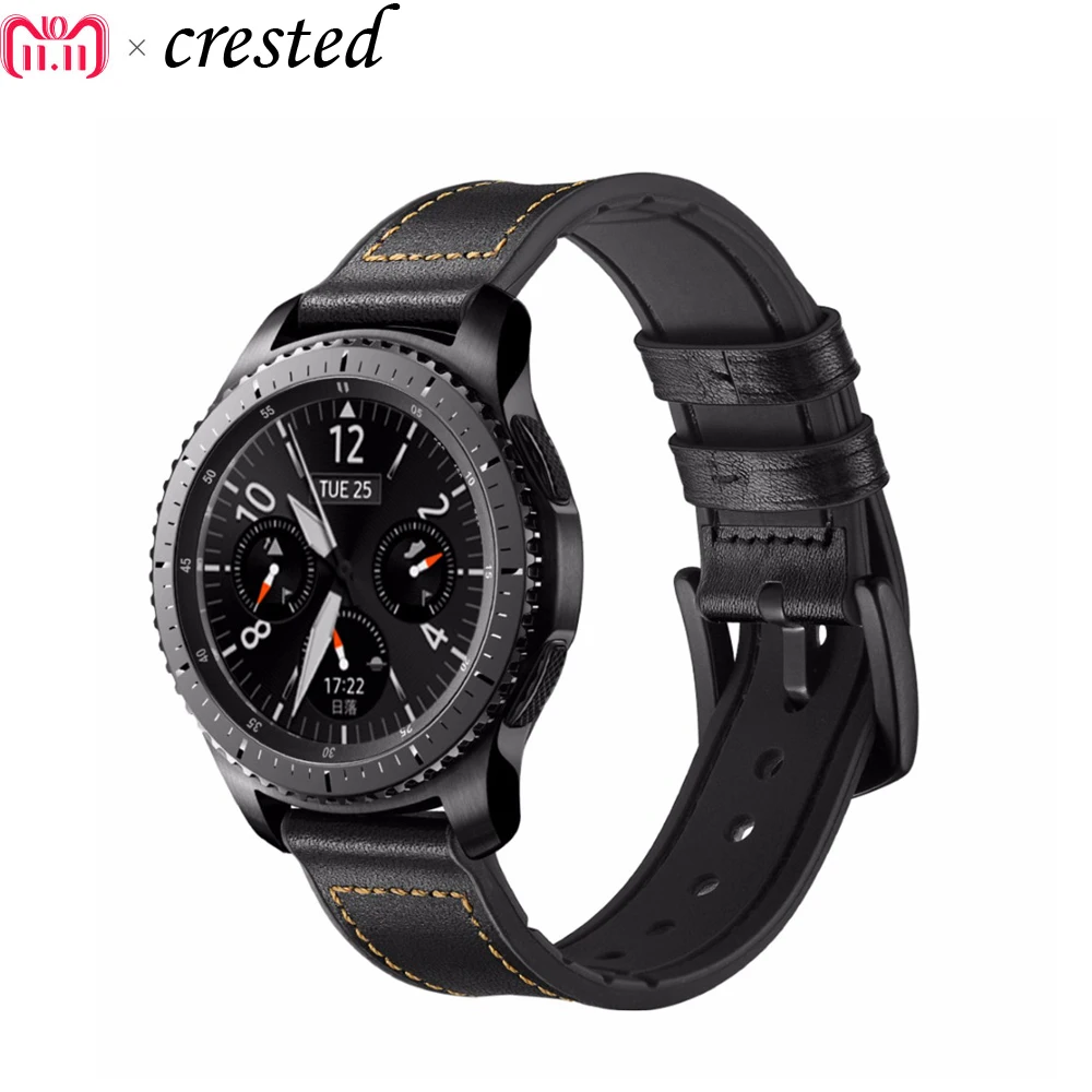 Achat 22mm Leathe strap Pour Samsung Vitesse S3 Frontière Classique montre bande Sport silicone bracelet poignet bandes pour Xiaomi huami Amazfit