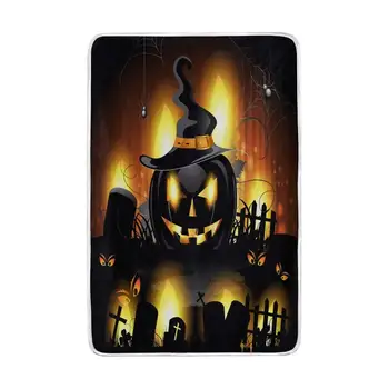 

Day of the Dead Pumpkin Blanket Soft Warm Cozy Bed Couch Lightweight Polyester Microfiber Blanket
