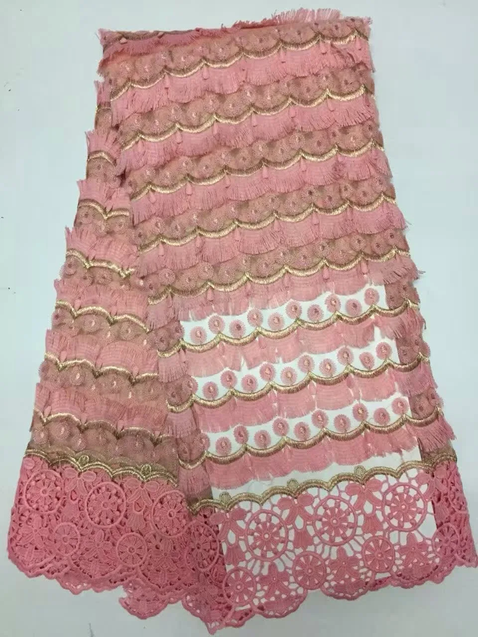 Green African Velvet Lace Fabric Beaded Embroidery Tulle Lace Fabric