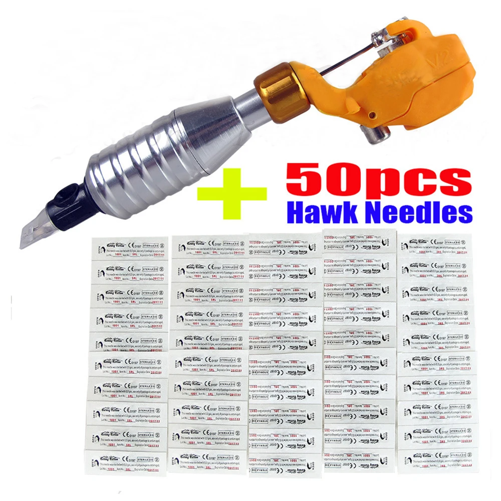 

Professional New Pipe RCA Tattoo Permanent Makeup Pen Machine Kits TattooFor Tattoo Eyebrow With 50pcs Hark Cartridge Needles