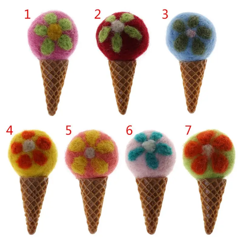 3 шт. детские фото цветок украшения фетр шерстяные мороженое поделка рукоделие подставки для фотографий мороженое