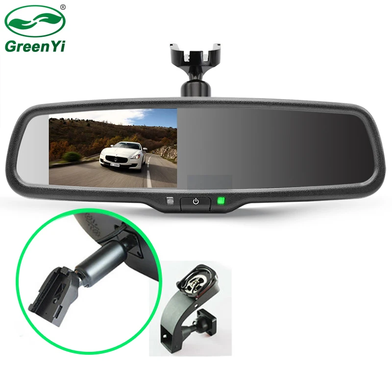 

GreenYi 4.3" TFT LCD Car Windscreen Interior Mirrors Rearview Mirror Monitor with Original Bracket For Kia Hyundai Ford VW