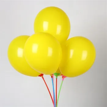 

50pcs/lot10 inch yellow balloons round helium latex ballon baby 1 year old birthday party decor wedding supplies