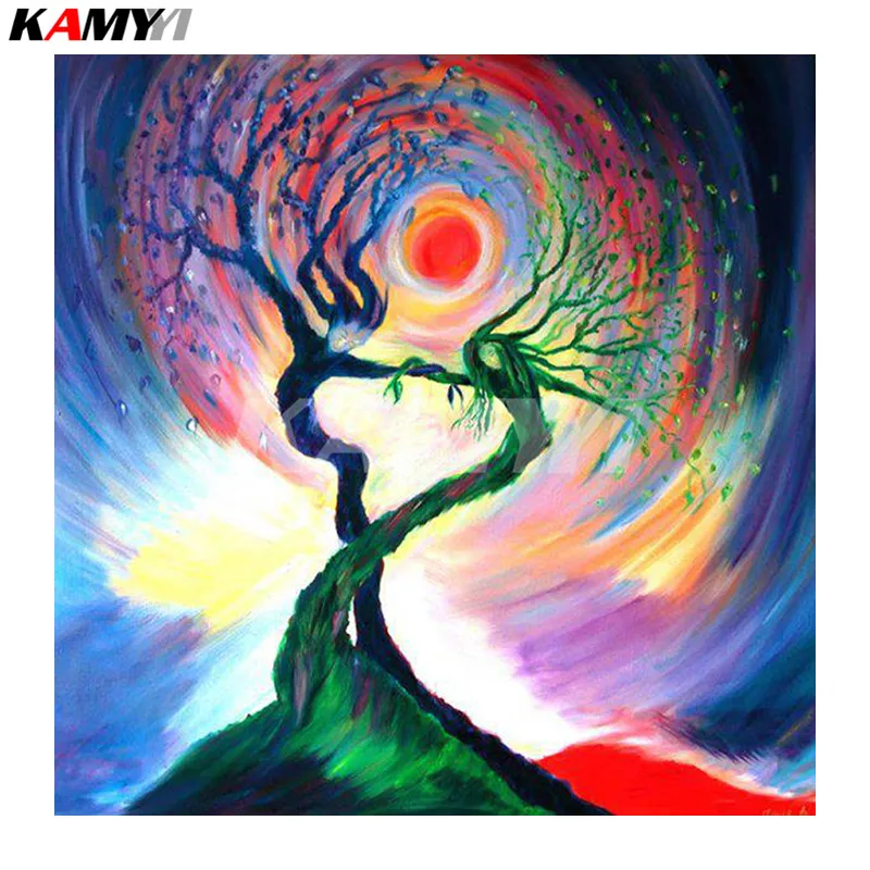 Full 5D diy Daimond Painting 3D diamond painting full round rhinestones diamant painting embroidery Heart Shaped Tree_