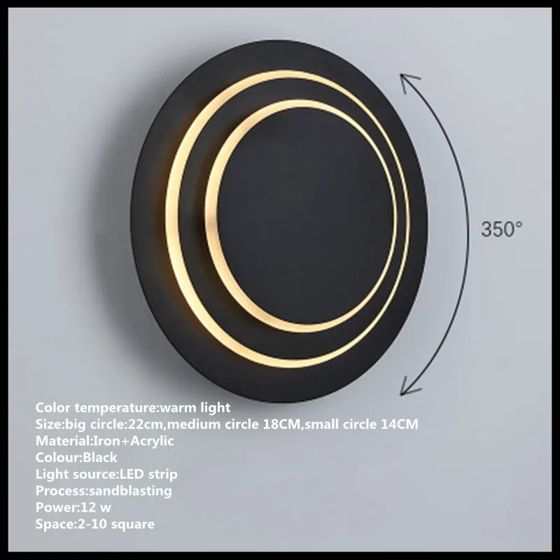 

Modern Led Wall Lamp 12W Wall Light For Bedroom Home Lighting Luminaire Bathroom Light Fixture Wall Sconce