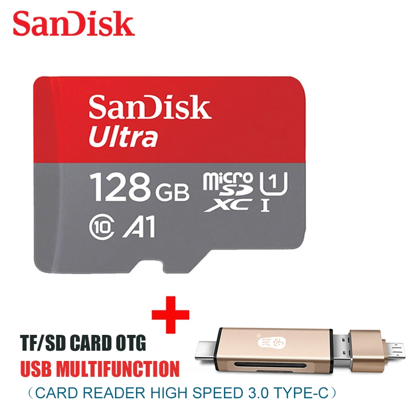 Оригинальная карта micro sd sandisk 16 ГБ 32 ГБ 64 ГБ 200 ГБ карта памяти micro sd 128 ГБ 256 Гб класс 10 - Емкость: A1 128G-C350