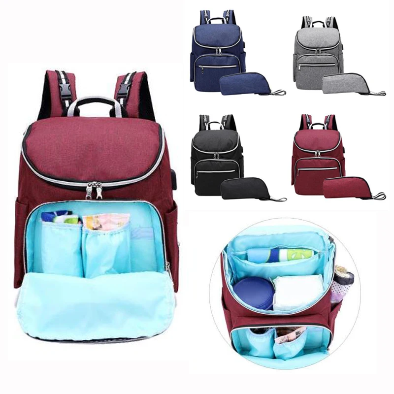 

Women Mummy Oxford Cloth Backpacks Zipper Large Capacity Travel Purse Shoulder Handbags baby Diaper Bags