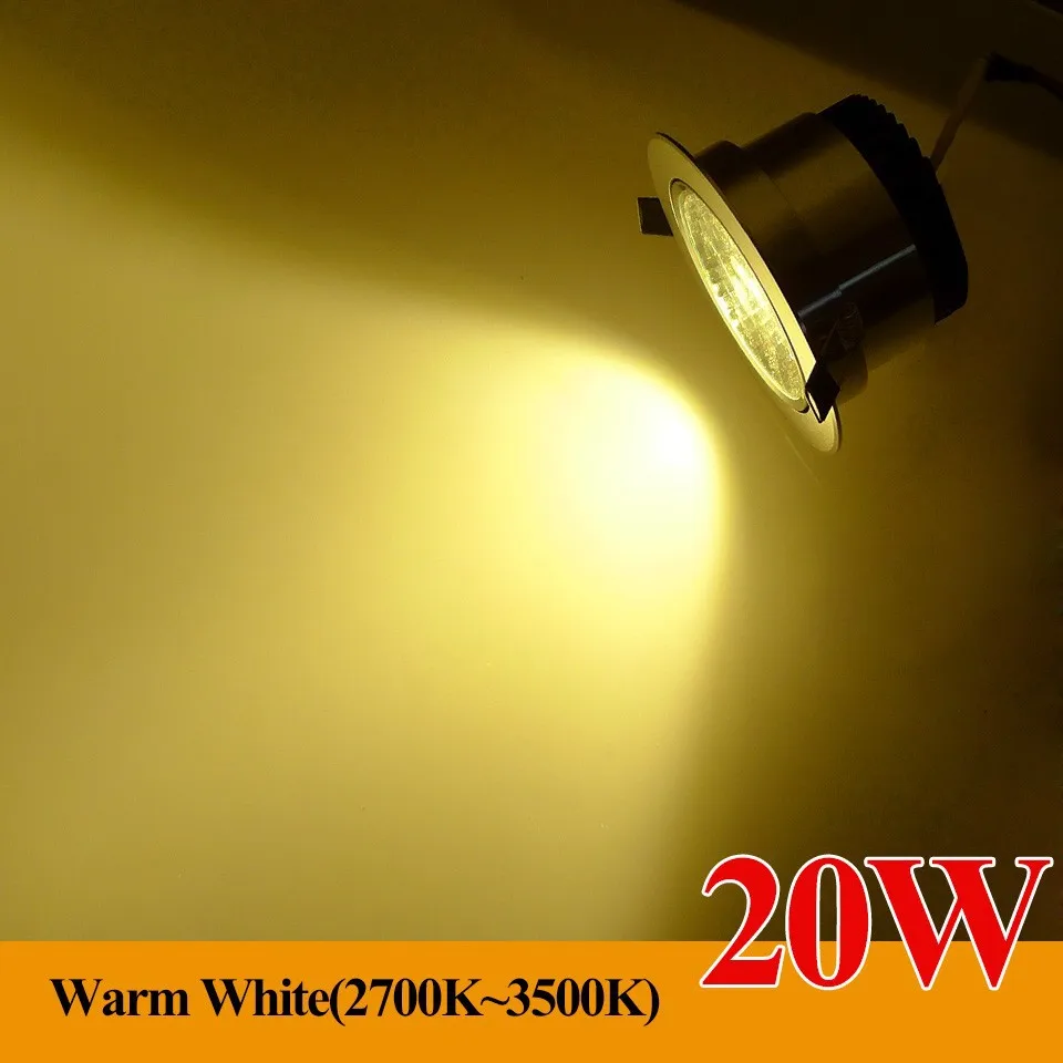 Супер яркий Диммируемый светодиодный светильник COB Потолочный Точечный светильник 5 Вт 10 Вт 20 Вт потолочный встраиваемый светильник s Теплый Холодный белый Внутреннее освещение