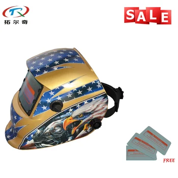 

MIG TIG Weld Mask Blue Eagle Chameleon Auto Darkening Full Face Free Lens Best Welder Tools Welding Helmet TRQ-HD65 with 2233de