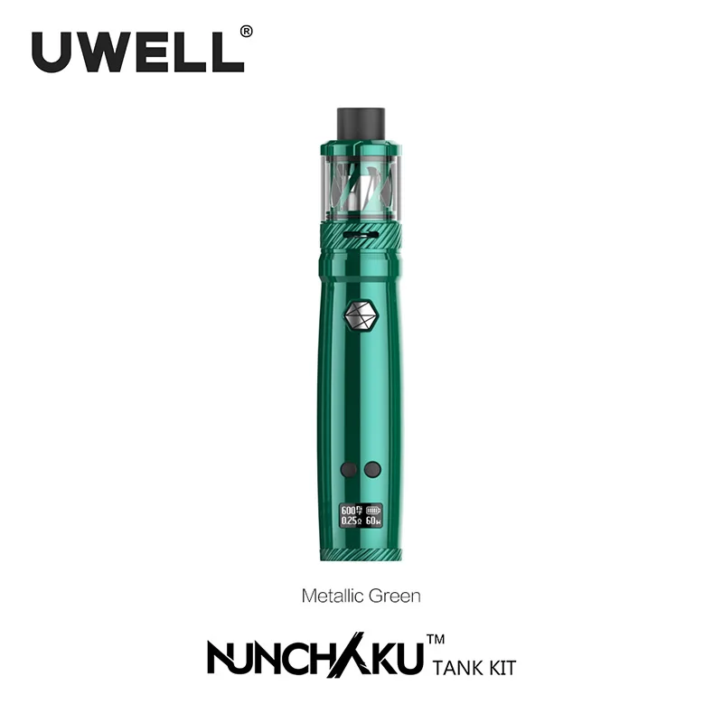 Ceny UWELL NUNCHAKU Kit 5 80W 2 ml 5 ml atomizer zbiornika 18650 baterii lub USB Charge zestaw do papierosów elektronicznych