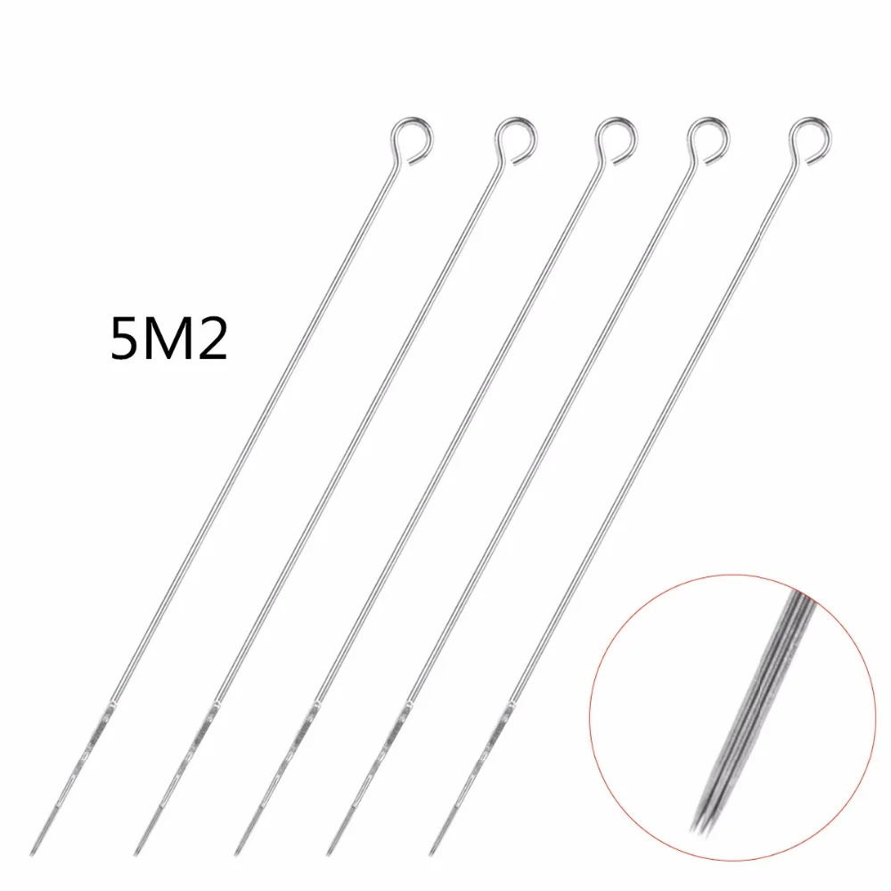 

5M2 7M2 9M2 11M2 13M2 15M2 Disposable Tattoo Needles with RoHS 304 Medical Stainless Steel - Silver (5PCS)