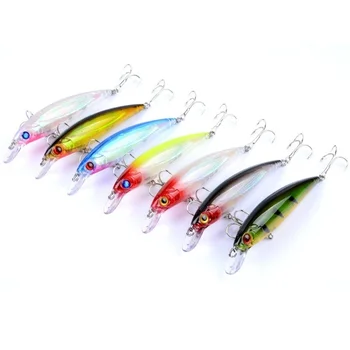 

7 pcs Minnow Fishing Lures Hard Baits 11CM 13.4G Wobble Fake Bait with Hooks