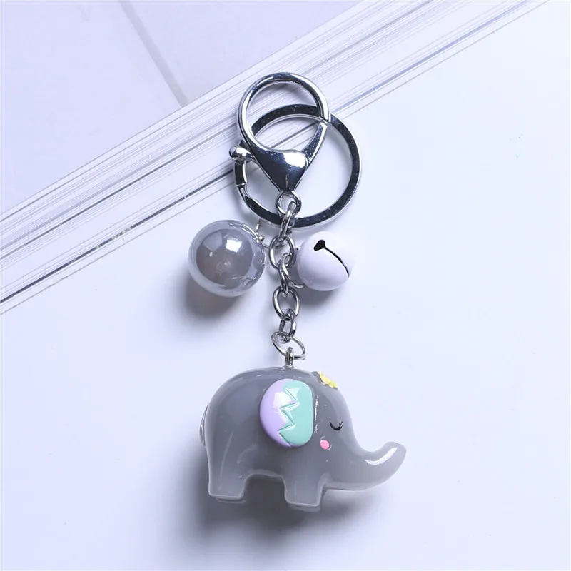 Jelly baby elephant, брелок для ключей, креативный мультфильм, Корейская версия, прекрасный кулон для девочки, Детские аксессуары, автомобильный брелок, подарок для девочки