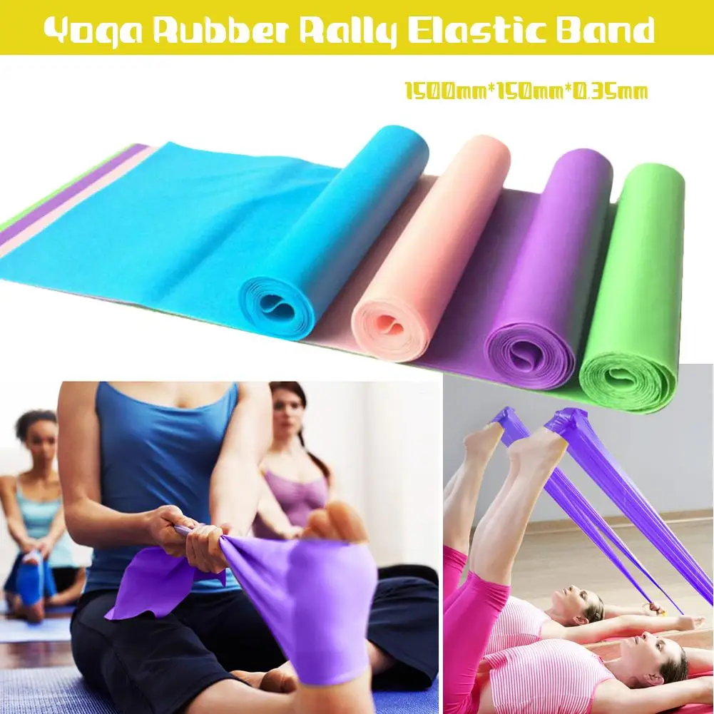 Rubber Muscle Building Dance Resistance Exercise Band Fitness Elastic Yoga Pilates Training Strap for Exercise Stretch Belt