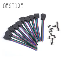 Fil de connecteur de bande avec aiguille | 4Pin 3528 RGB 10mm 5050 RGB, bande lumière à fil, contrôleur RGB 10 pièces 20 pièces