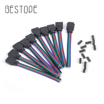 

10pcs 20 pcs 4Pin LED Strip Connector Wire with needle for 10mm 3528 5050 RGB LED Tape Light to Wire Joint RGB Controller