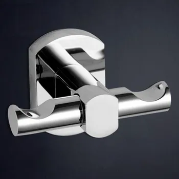 

Wall Mounted Brass Chrome Finish Coat Hook Robe Hooks Kitchen Bathroom double Towel Robe Hat Hanger Bathroom Hardware
