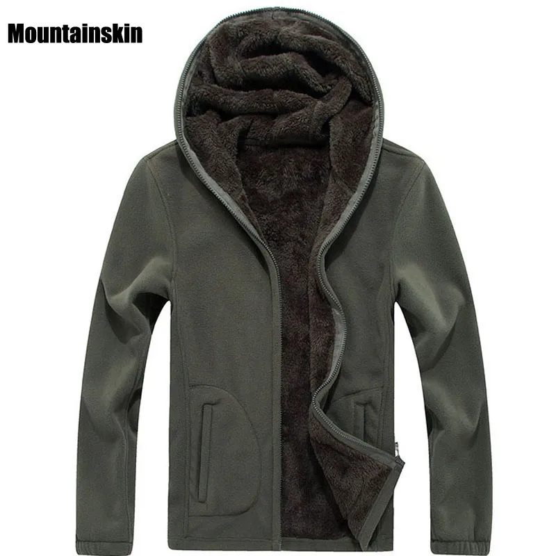 Mountainskin 7XL, зимние мужские куртки, толстые флисовые толстовки с капюшоном, Мужская толстовка, однотонная повседневная мужская куртка, брендовая одежда SA116