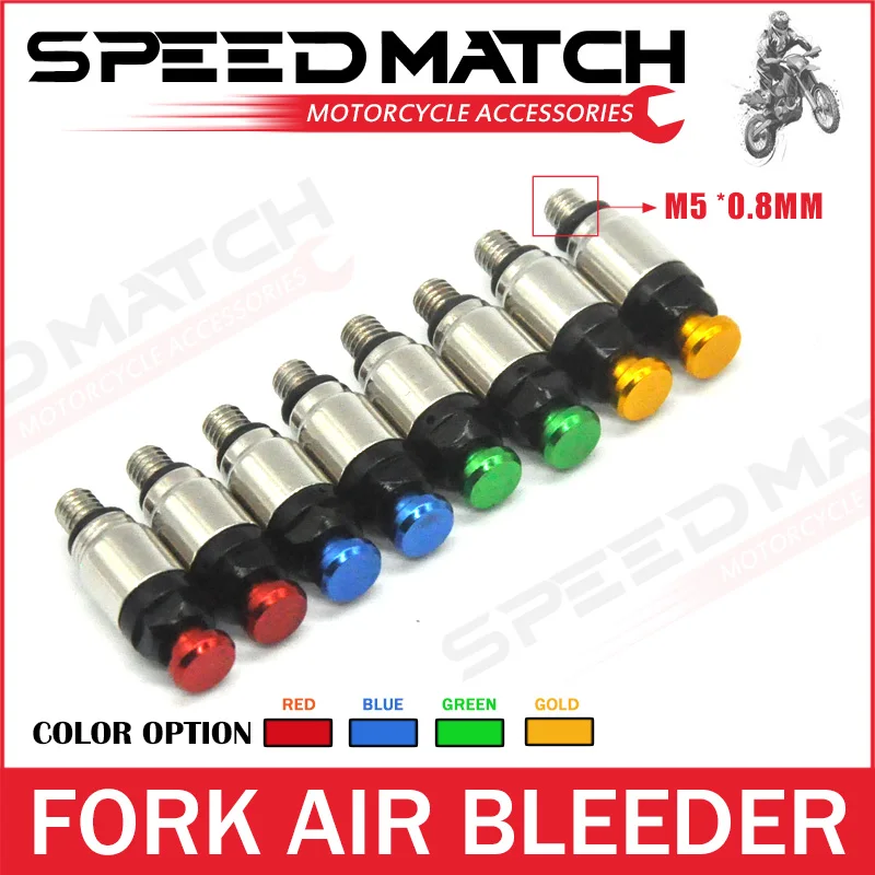 4 Color M5 0.8MM Fork Air Bleeder Valves Fit For Honda Yamaha Motocross