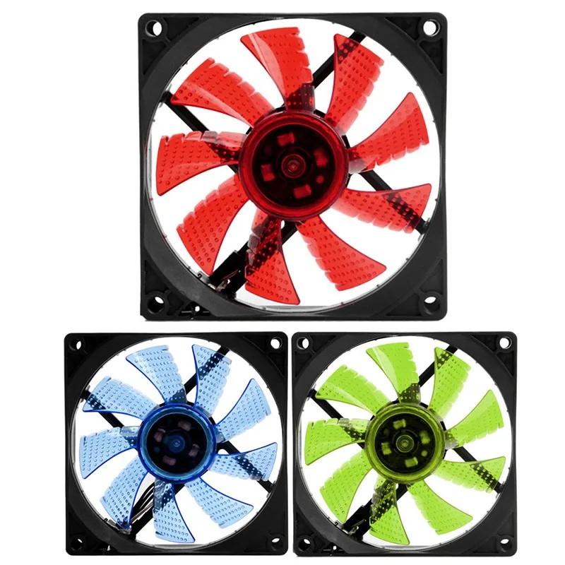 

90mm LED Light 3pin PC Desktop Computer Case Cooling Cooler Fan Low Noise 9025