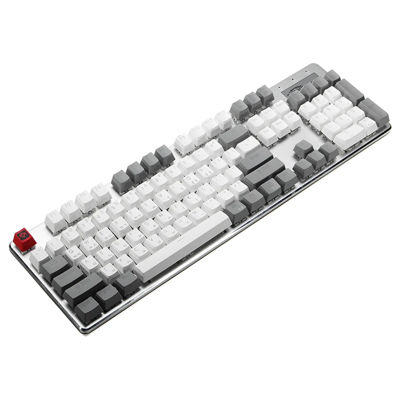 

MantisTek Korean Layout White and Grey 110 Key Caps OEM Profile Double Shot Backlit PBT Keycaps Mechanical Keyboard Keycaps