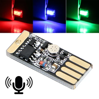 

LEEPEE Auto Decorative Lamp RGB Music Rhythm Light With USB Socket Touch and Sound Control Car Styling Car LED Atmosphere Light